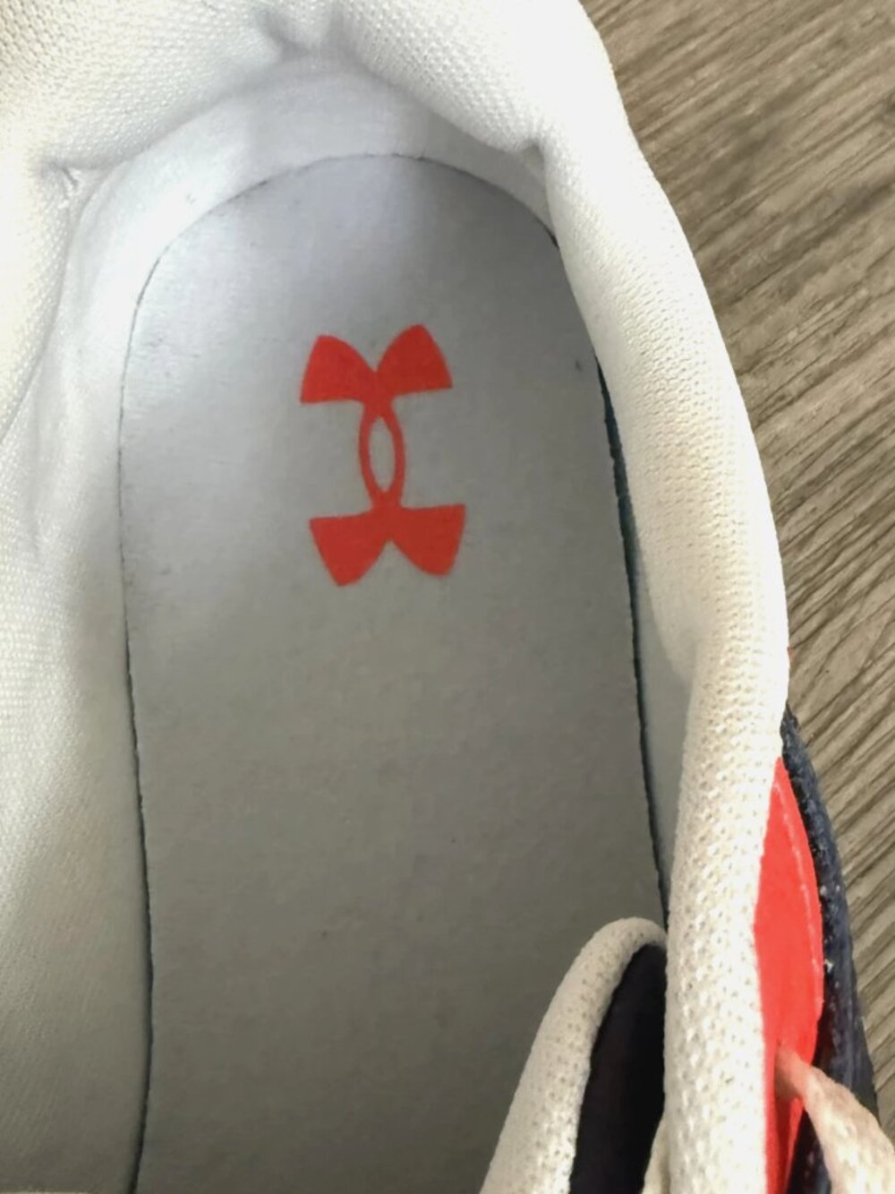 Under Armour Forge 96 Reissue Chunky White Beta Navy Sneakers Men 10.5 Women 12 - Picture 12 of 13